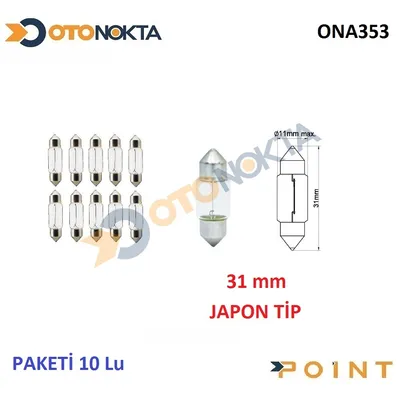 Ampul Sofit Şeffaf Ekonomik C10W 12V 10W 2218