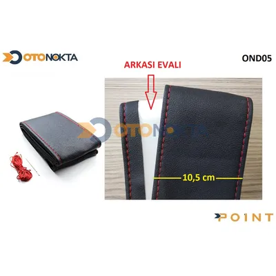 Direksiyon Kılıfı Dikmeli Düz Desen Kırmızı İp Fx