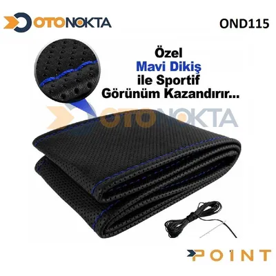 Direksiyon Kılıfı Dikmeli Noktalı Mavi Siyah Fx
