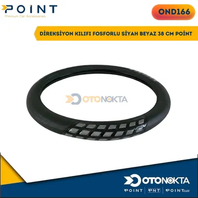 Direksiyon Kılıfı Fosforlu Siyah Beyaz 38 cm