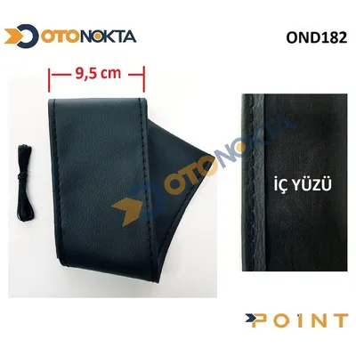 Direksiyon Kılıfı Dikmeli Düz Siyah 9,5 cm Pnt
