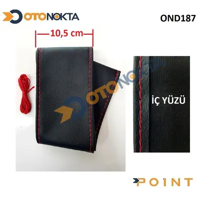 Direksiyon Kılıfı Dikmeli Düz Kırmızı 10,5 cm Pnt