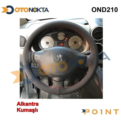 Direksiyon Kılıfı Dikmeli Düz Alcantara Kırmızı