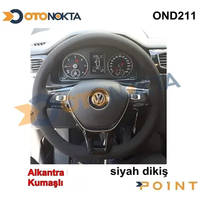 Direksiyon Kılıfı Dikmeli Düz Alcantara Siyah