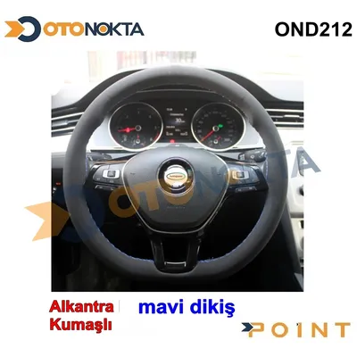 Direksiyon Kılıfı Dikmeli Düz Alcantara Mavi