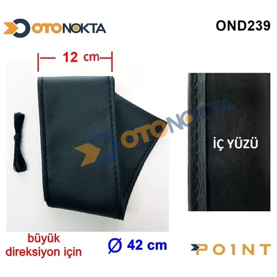 Direksiyon Kılıfı Dikmeli 120 mm X 42 cm Düz Siyah