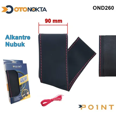 Direksiyon Dikmeli Alcantara Kırmızı İp 90 mm X38CM