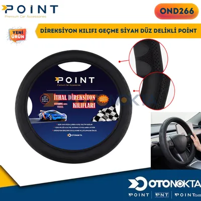 Direksiyon Kılıfı Geçme Siyah Düz Delikli