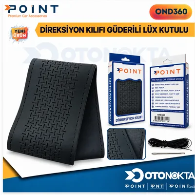 Direksiyon Kılıf Dikmeli Deri Siyah