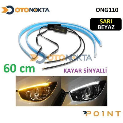 Kayar Far Ledi Sinyalli 60 cm Beyaz Sarı