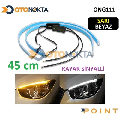Kayar Far Ledi Sinyalli 45 cm Beyaz-Sarı