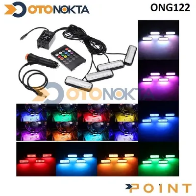 Ayak Altı Sese Duyarlı 24 LED 7 Renk Kumanda