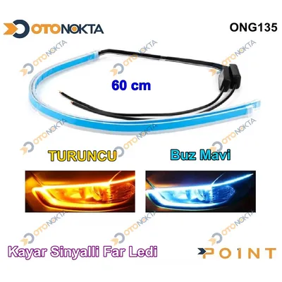 Kayar Far Ledi Sinyalli İce Blue Turuncu 60 cm