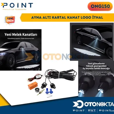 Ayna Altı Kartal Kanatlı Logo 12V Beyaz