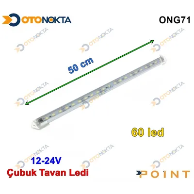 Tavan LED 50 cm 60 LED Beyaz Düğmeli 12/24 V
