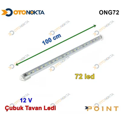 Tavan LED 100 cm 72 LED Beyaz Düğmeli 12/24 V