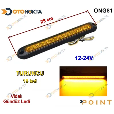 Gündüz Ledi Vidalı 25 cm 12V/24V Turuncu
