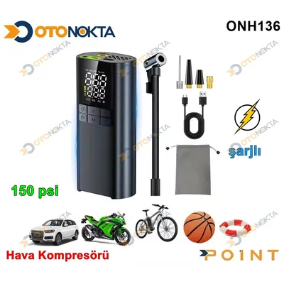 Hava Kompresörü Mini Taşınabilir Şarjlı 150PSI