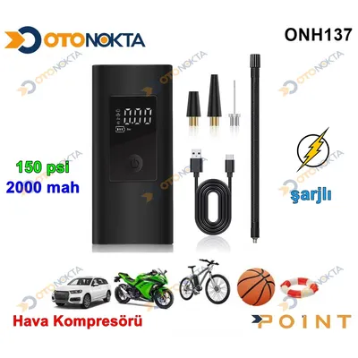 Hava Kompresörü Mini Taşınabilir 200 Mah Şarjlı Po