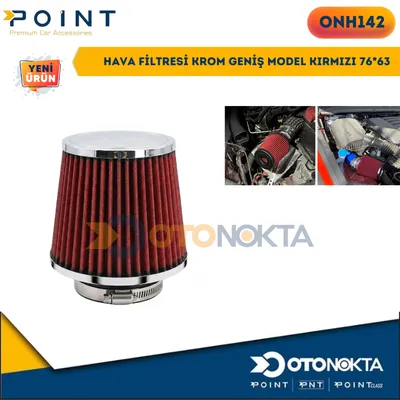 Hava Filtresi Krom Geniş Model Kırmızı 76*63