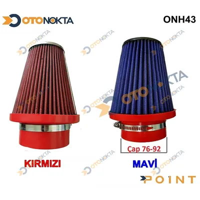 Hava Filtresi Kapalı Uzun 76-92MM Kırmızı Mavi
