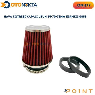 Hava Filtresi Kapalı Uzun 65-70-76MM Kırmızı 0858