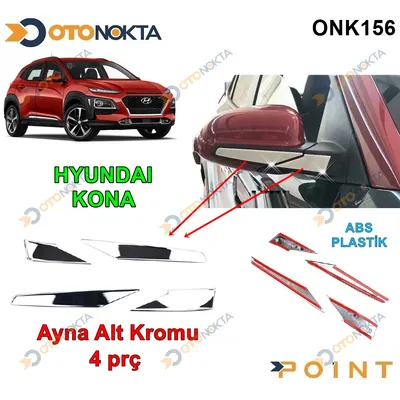 Hyundai Kona 2018+ Ayna Alt Çıta Krom 2 Prç