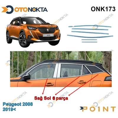 Peugeot 2008-2019+ Cam Alt Çıtası Kromu 6 Prç