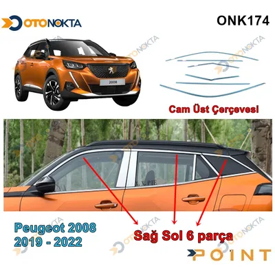 Peugeot 2008-2019+ Cam Üst Çercevesi Kromu 6 Pr.
