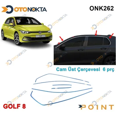 Cam Volkswagen Üst Çerçeve Krom 6 Prç Golf 8 Style