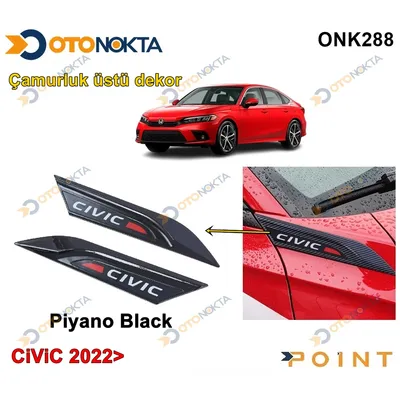 Honda Çamurluk Üstü Ventil Dekoru Siyah Civic 2022
