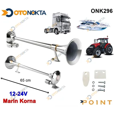 Korna Tır Marin 12V/24V Krom Uzun Boru 2427