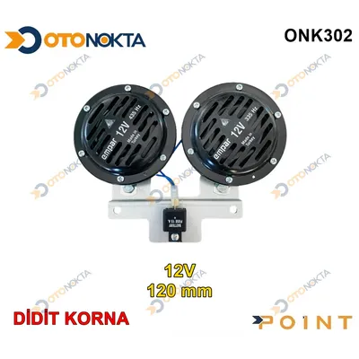 Korna Didit 120 mm 12V Ayaklı Roleli Siyah Emp