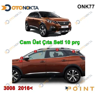Cam Çerçevesi Üst Taraf 8 Prç Peugeot 3008