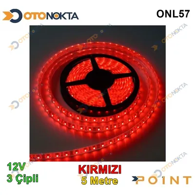 LED Şerit 5 mt 12V 3 Çip li Kırmızı