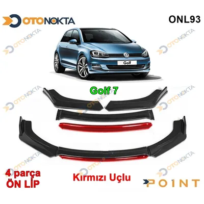 Araca Özel Tampon Altı Lip 4 Prç Kırmızı Volkswagen Golf 7