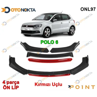 Araca Özel Tampon Altı Lip 4 Prç Kırmızı Volkswagen Polo 6R