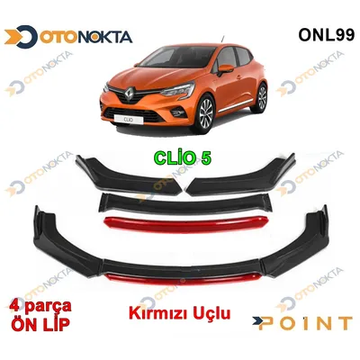 Araca Özel Tampon Altı Lip 4 Prç Kırmızı Renault Clio 5