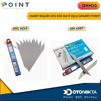 Maket Bıçağı Ucu Düz Mavi Uçlu (1paket)