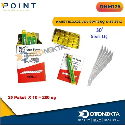 Maket Bıcağı Ucu Sivri Uç K-80 20'li