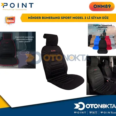 Minder Bumerang Sport Model 2'li Siyah Düz