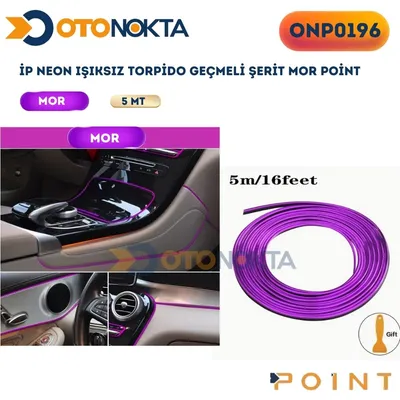 İp Neon Işıksız Torpido Geçmeli Şerit Mor
