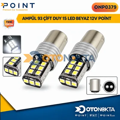 Ampul 93 Çift Duy 15 LED Beyaz 12V