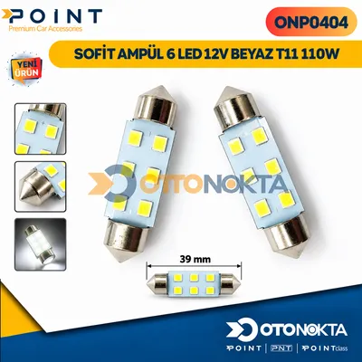 Sofit Ampul 6 LED 12V Beyaz T11 110W
