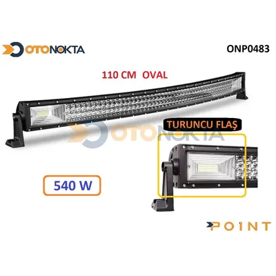 Off Road 540W Oval Çakar Turuncu Beyaz 110 cm