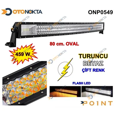 Off Road 460W 80 cm Oval Çift Renk Turuncu Beyaz