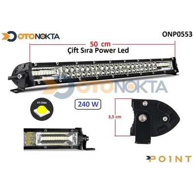 Off Road Sis İnce Çift Sıra Powerled 50 cm 240W