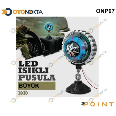 Pusula Cam Önü Ledli Ayaklı Vantuzlu Büyük