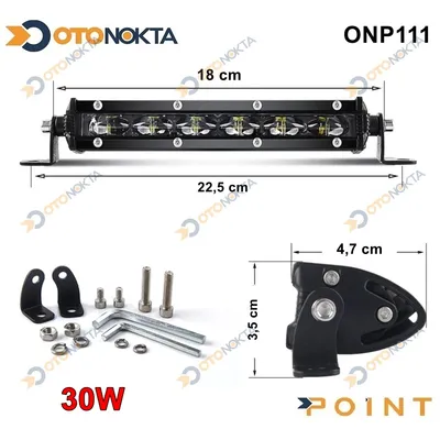 Off Road LED Bar 21 cm Siyah İnce Power LED