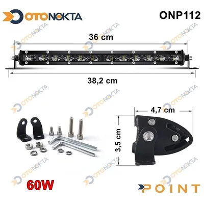 Off Road LED Bar 39 cm Siyah İnce Power LED